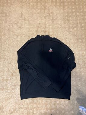 US Open Polo by Ralph Lauren Black Half-Zip Pullover with Small Embroidered Logo